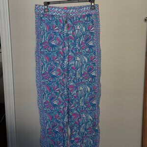 Lilly Pulitzer for Target Blue & Pink Paisley-Print Wide Leg Pants